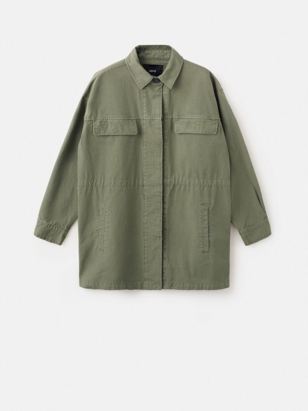 Oversized denim parka